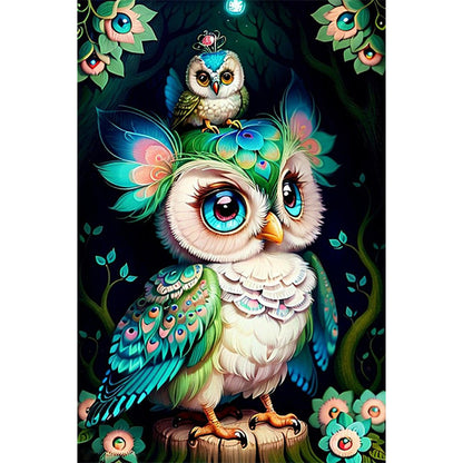 Owl - Full Round Drill Diamond Painting 40*60CM