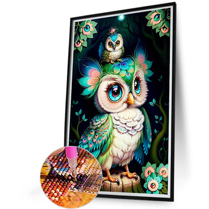 Owl - Full Round Drill Diamond Painting 40*60CM