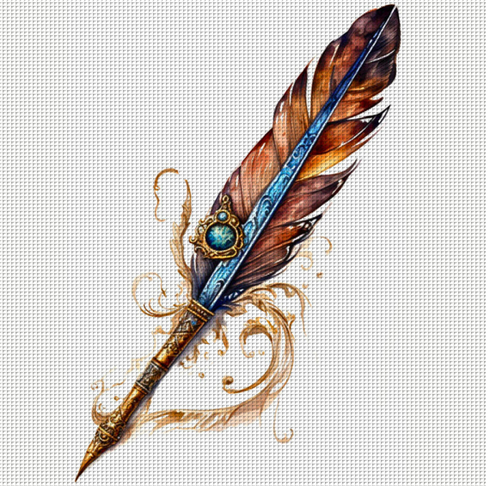Quill Pen - 11CT Stamped Cross Stitch 50*50CM
