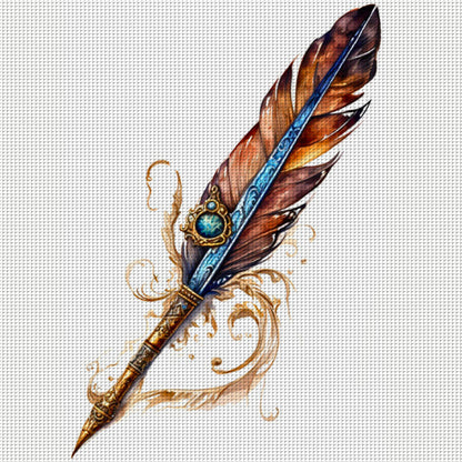 Quill Pen - 11CT Stamped Cross Stitch 50*50CM