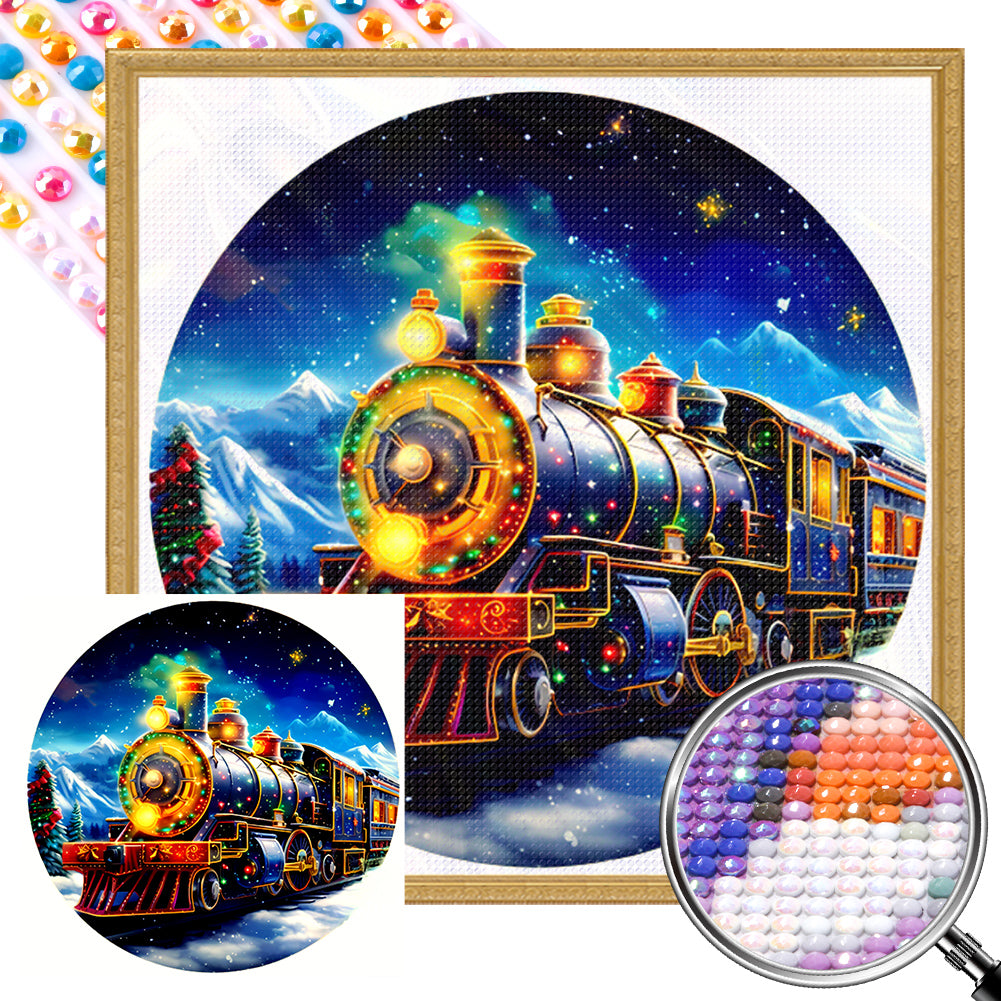 Christmas Train - Full AB Drill Round Diamond Painting 30*30CM