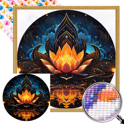 Lotus - Full AB Drill Round Diamond Painting 30*30CM