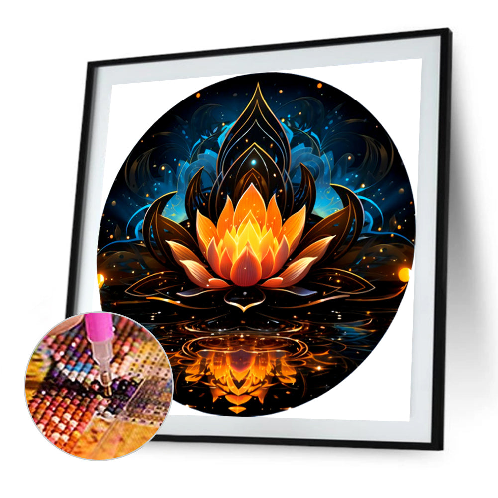 Lotus - Full AB Drill Round Diamond Painting 30*30CM