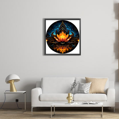 Lotus - Full AB Drill Round Diamond Painting 30*30CM