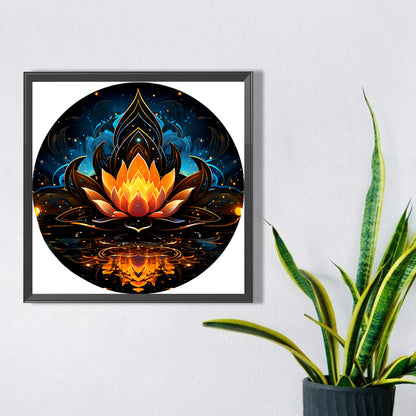 Lotus - Full AB Drill Round Diamond Painting 30*30CM