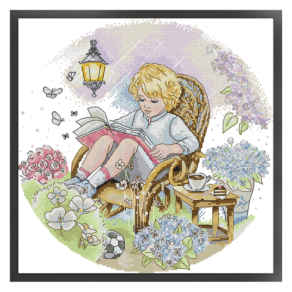 Reading 2 - 14CT Stamped Cross Stitch 39*40CM£¨Joy Sunday£©