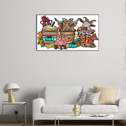 Animal Fruit And Vegetable Drinks - Full Round Drill Diamond Painting 70*40CM