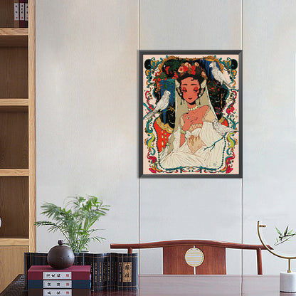 Peace Dove Girl - Full Round Drill Diamond Painting 40*50CM