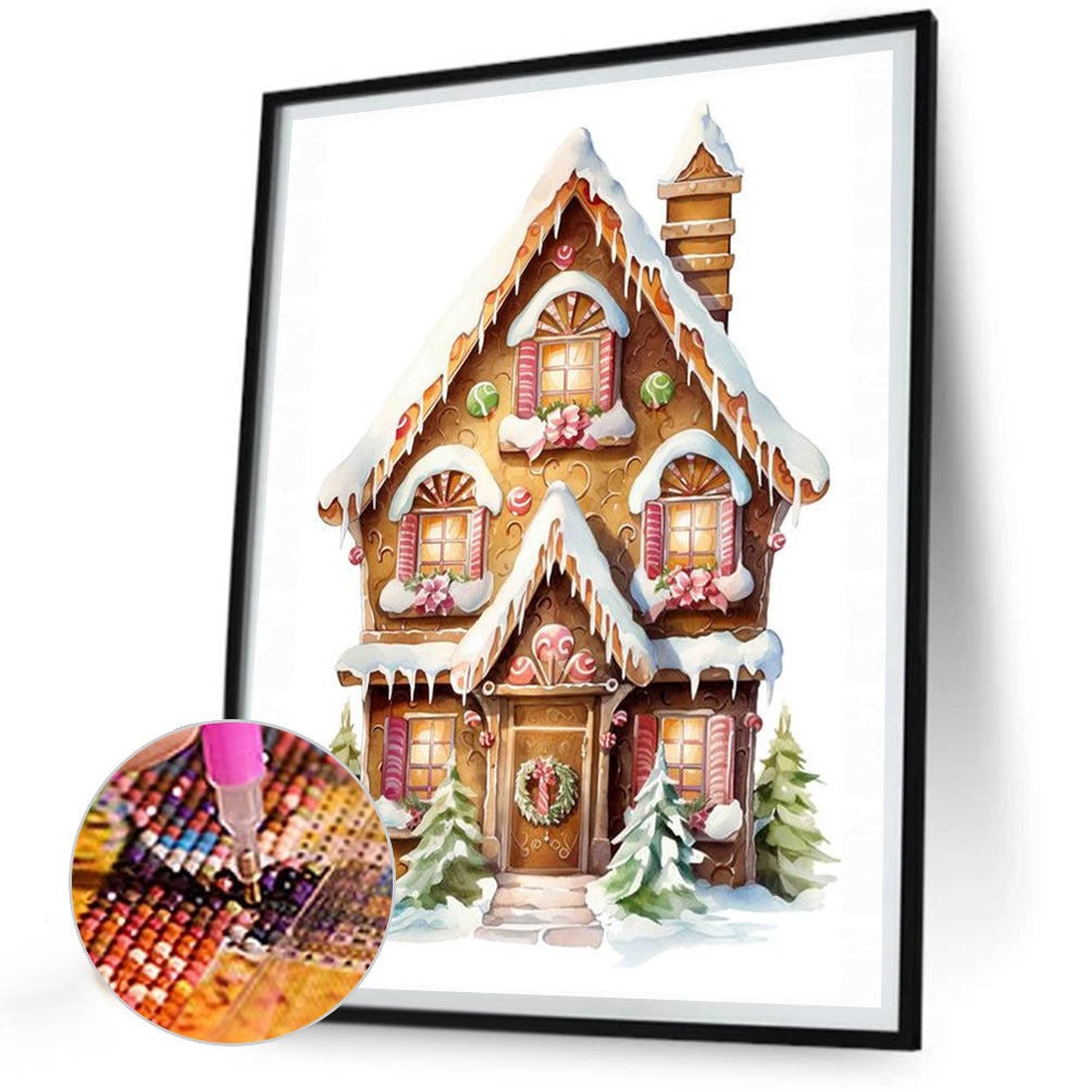 Christmas Cabin - Full Round Drill Diamond Painting 30*40CM