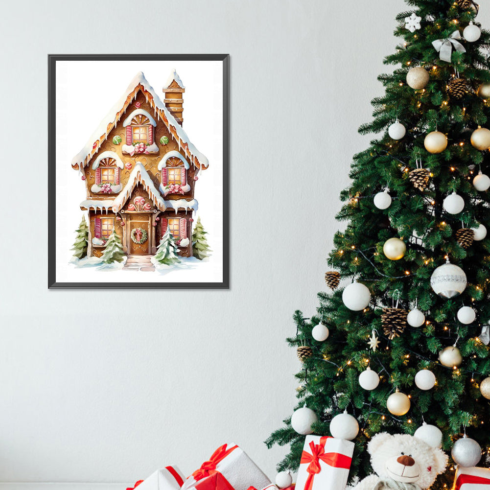 Christmas Cabin - Full Round Drill Diamond Painting 30*40CM