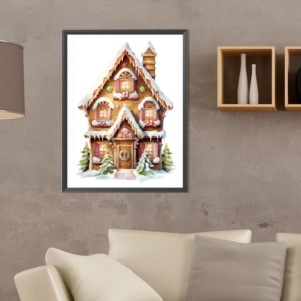 Christmas Cabin - Full Round Drill Diamond Painting 30*40CM