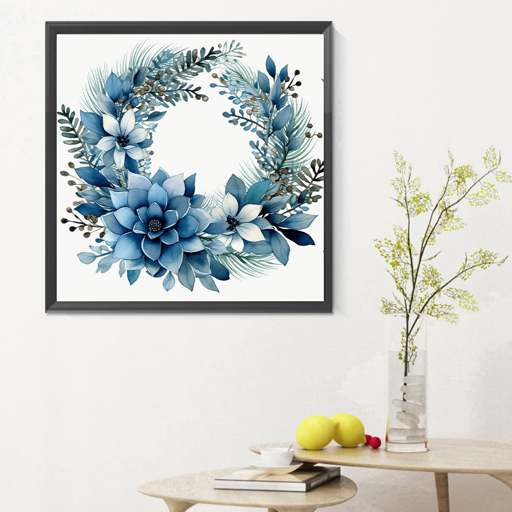 Blue Garland - Full Round Drill Diamond Painting 30*30CM