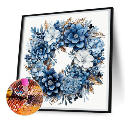 Blue Garland - Full Round Drill Diamond Painting 30*30CM