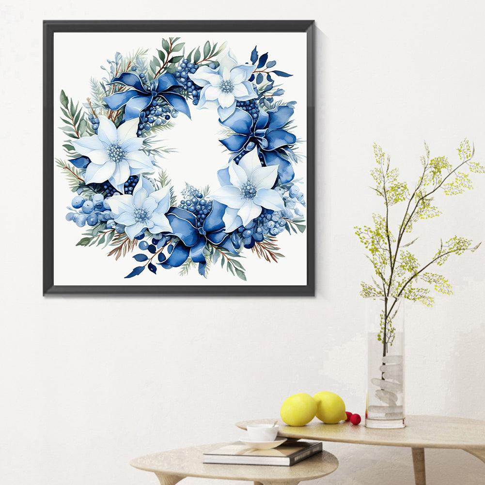 Blue Garland - Full Round Drill Diamond Painting 30*30CM