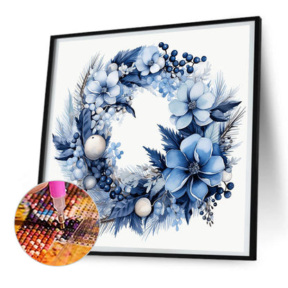 Blue Garland - Full Round Drill Diamond Painting 30*30CM