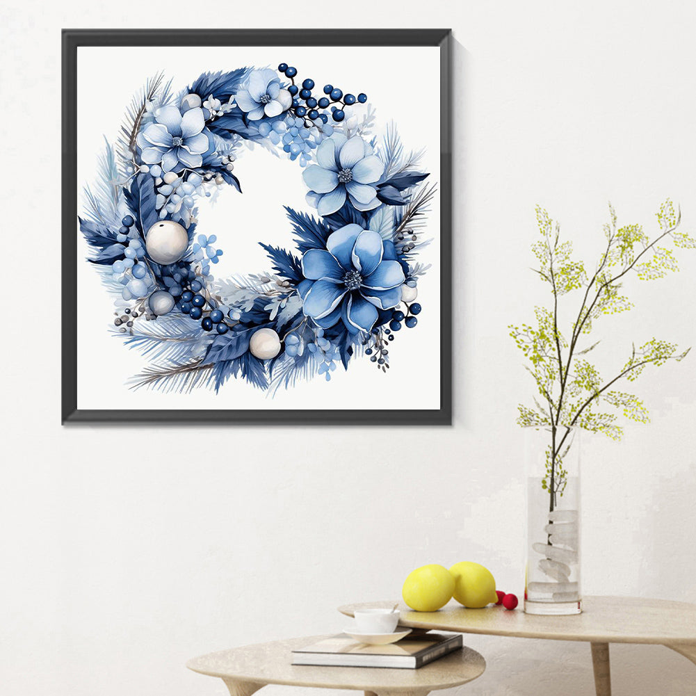 Blue Garland - Full Round Drill Diamond Painting 30*30CM