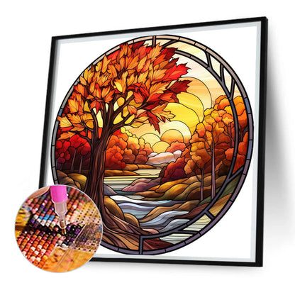 Autumn Maple Leaves - Full AB Drill Square Diamond Painting 30X30CM