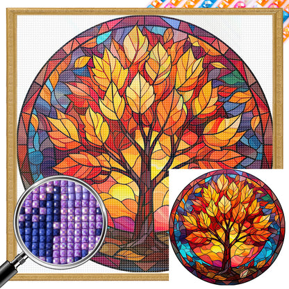 Autumn Maple Leaves - Full AB Drill Square Diamond Painting 30X30CM