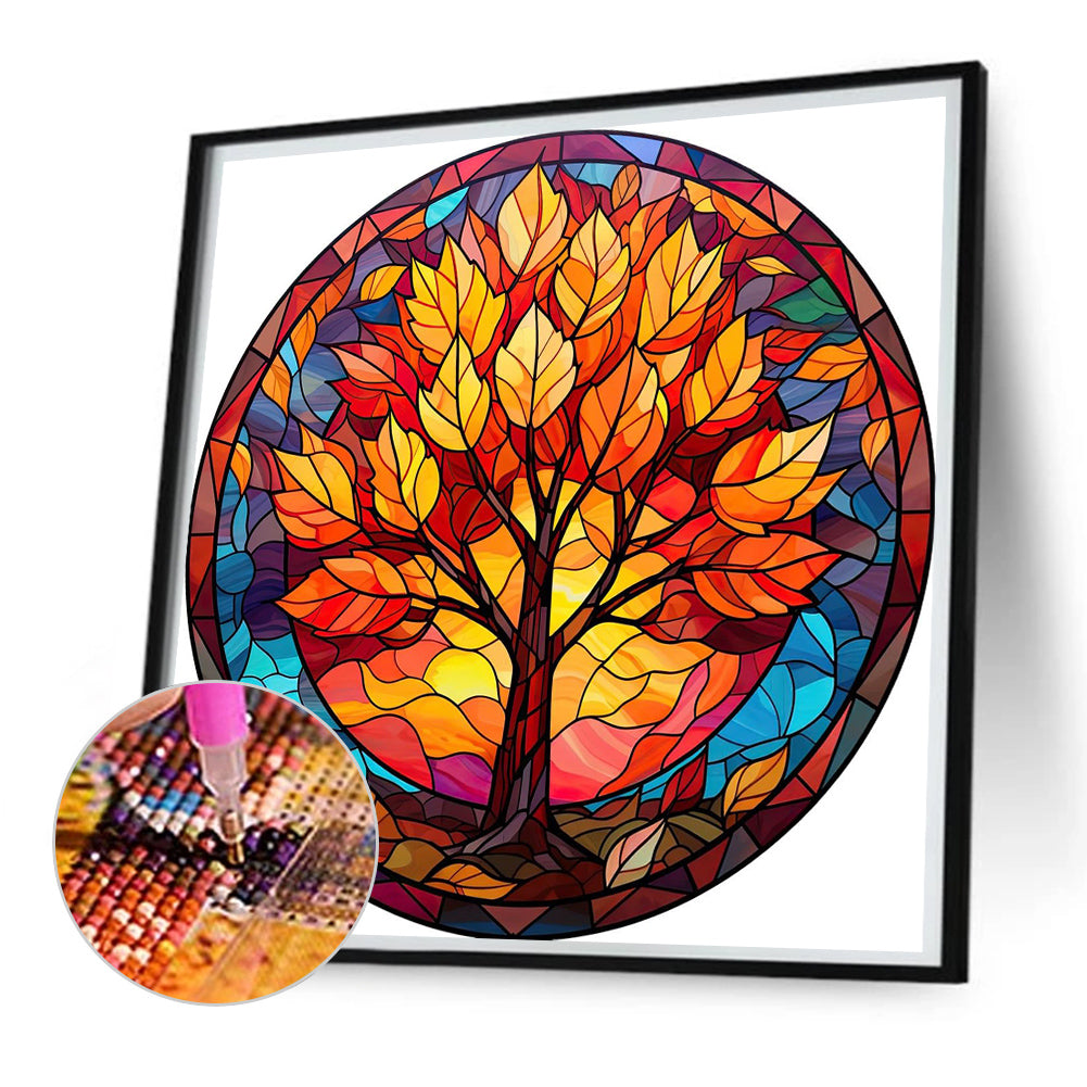 Autumn Maple Leaves - Full AB Drill Square Diamond Painting 30X30CM