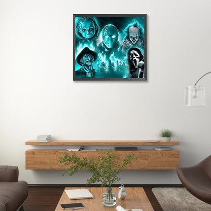 Halloween Scary Characters - Full Round Drill Diamond Painting 45*40CM