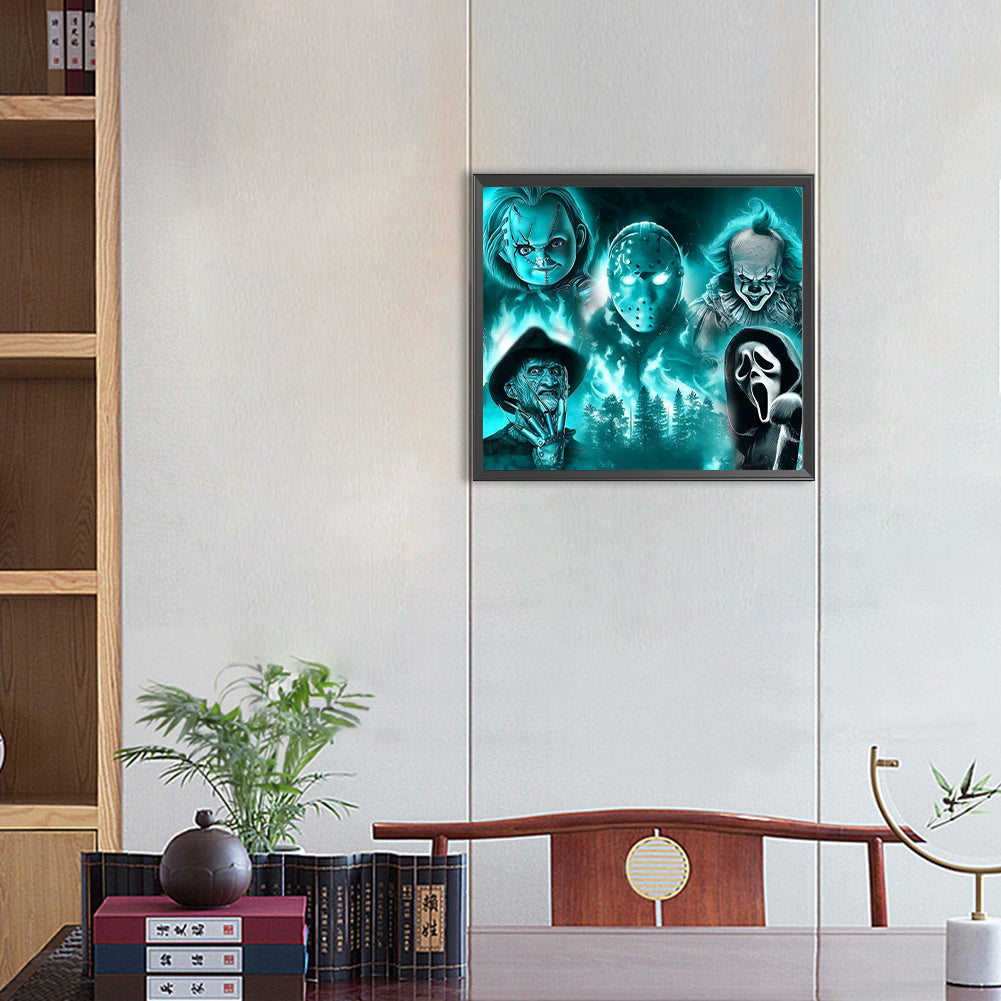 Halloween Scary Characters - Full Round Drill Diamond Painting 45*40CM