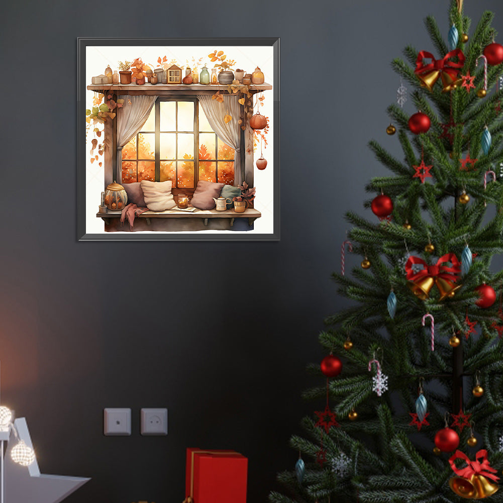 A Corner Of The Autumn Cabin - Full Round Drill Diamond Painting 40*40CM