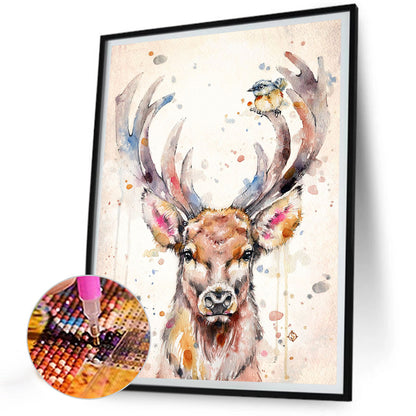 Watercolor Deer - Full Round Drill Diamond Painting 30*40CM