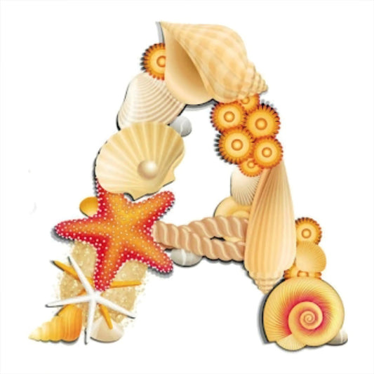 Beach Letter A - Full Round Drill Diamond Painting 30*30CM