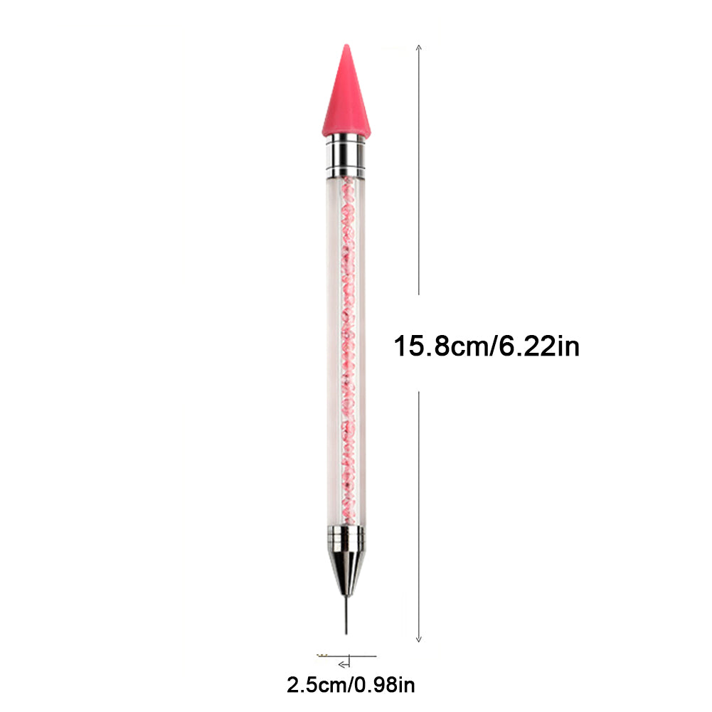 Diamond Art Pens Double Heads with Wax for Nail Art Rhinestones (Pink)