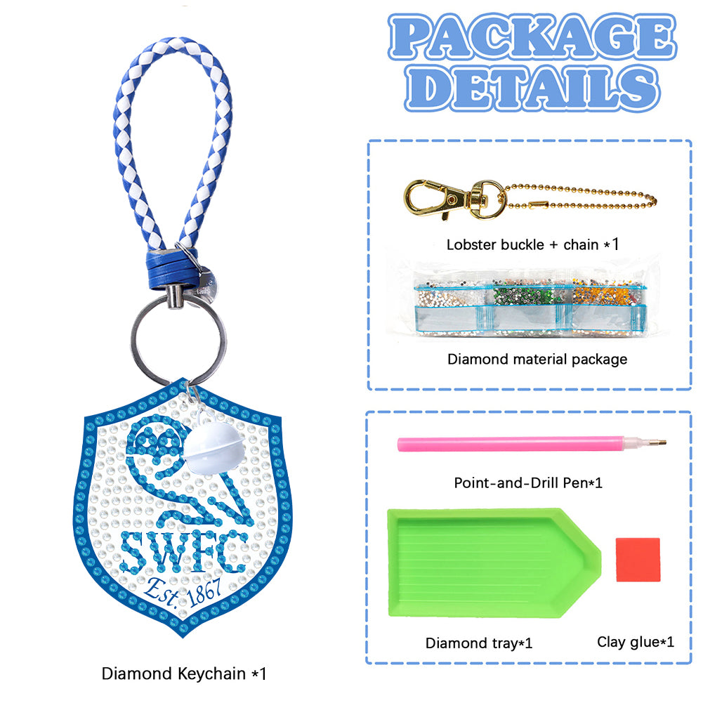 Double Sided Special Shape Diamond Painting Keychain (Sheffield Wednesday Team)