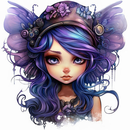Big Eyed Butterfly Elf - 11CT Stamped Cross Stitch 50*50CM