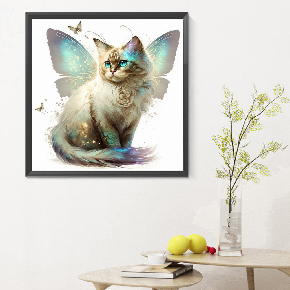 Wings Kitten - Full Round Drill Diamond Painting 30*30CM