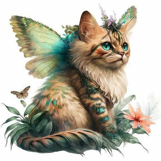 Wings Kitten - Full Round Drill Diamond Painting 30*30CM