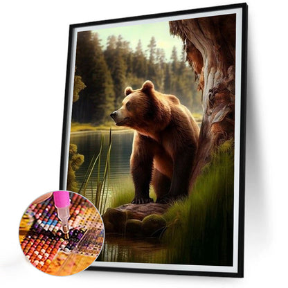 Brown Bear - Full Round Drill Diamond Painting 30*40CM