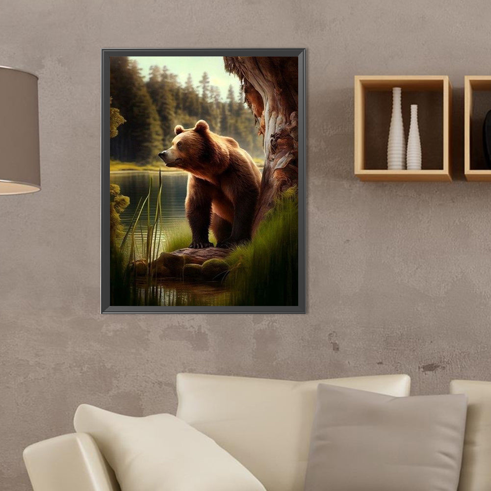 Brown Bear - Full Round Drill Diamond Painting 30*40CM