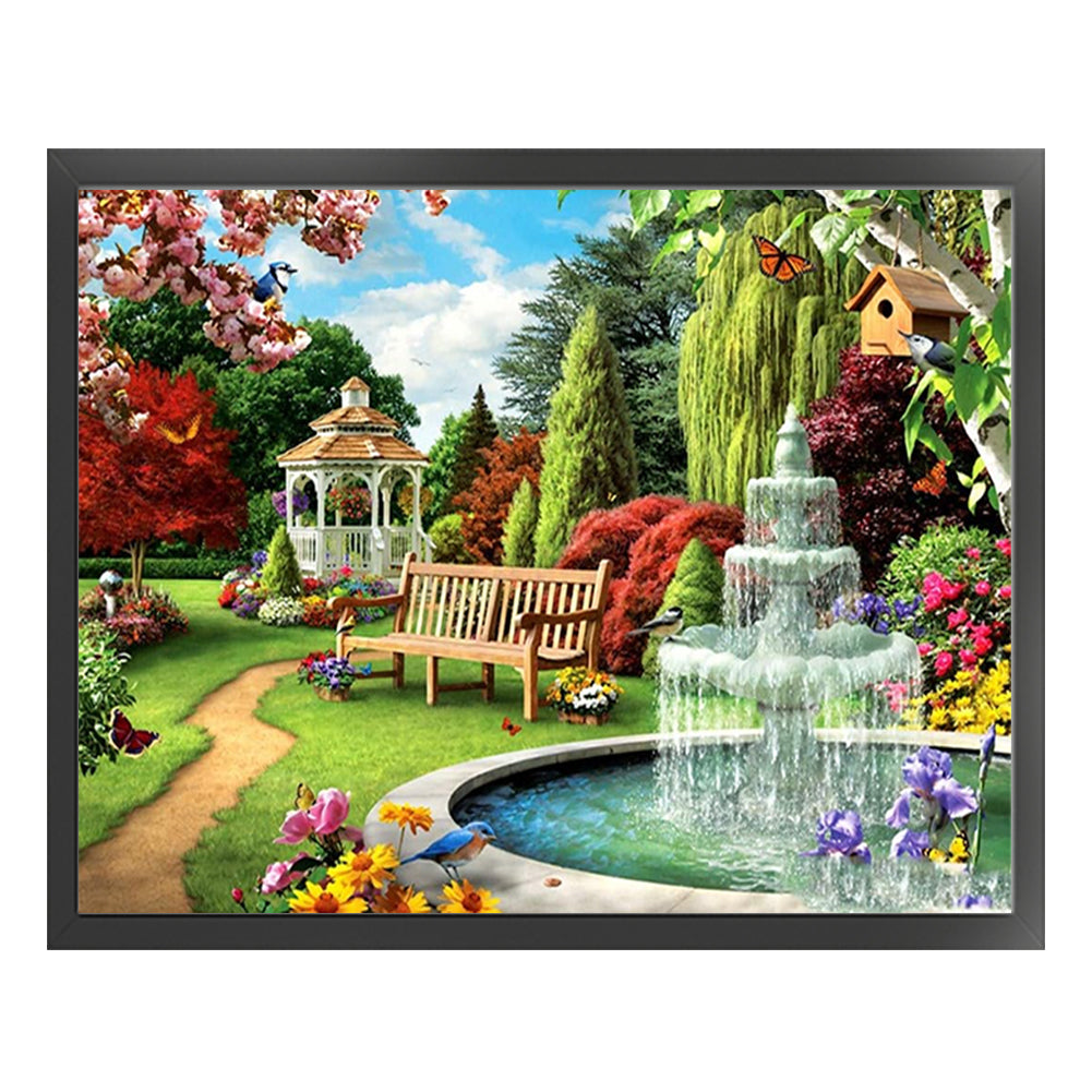 Garden Courtyard - 11CT Stamped Cross Stitch 50*40CM