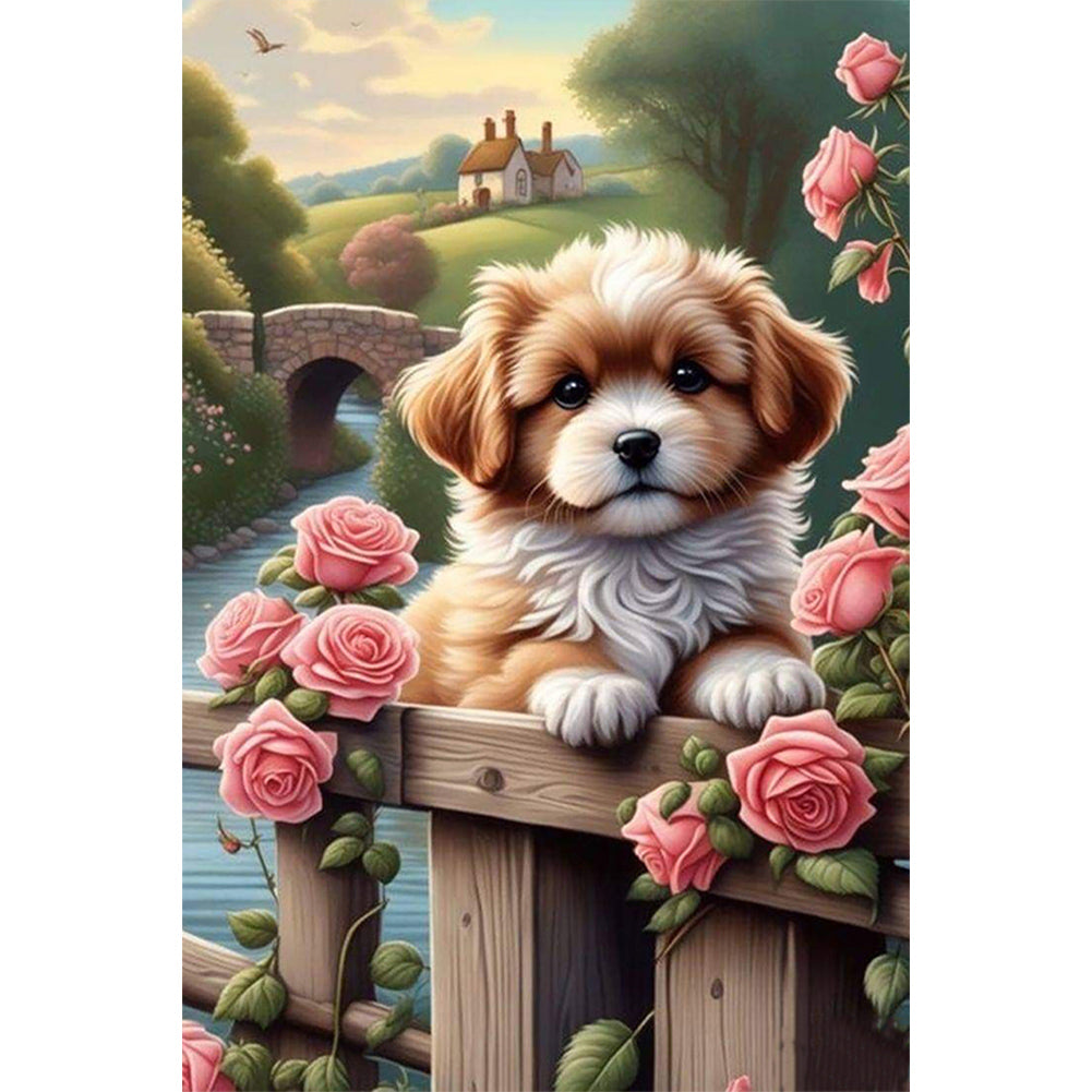 Puppy - Full Round Drill Diamond Painting 40*60CM