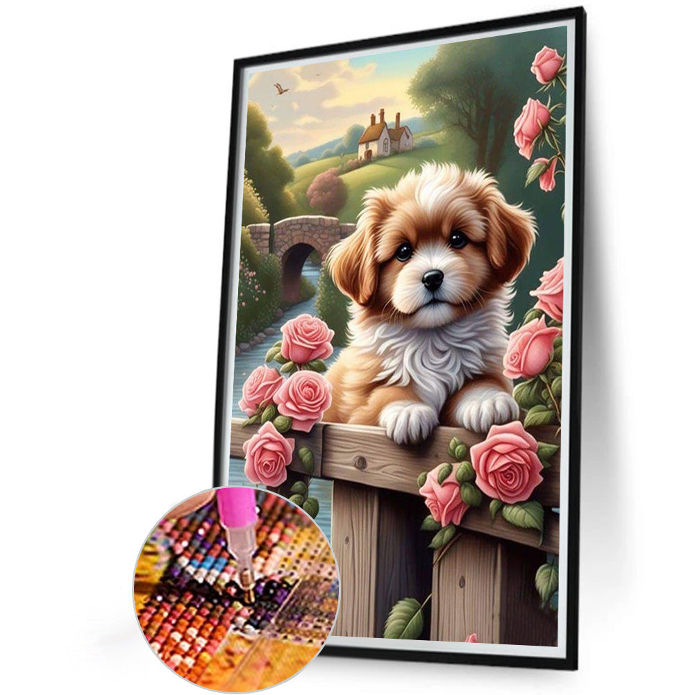 Puppy - Full Round Drill Diamond Painting 40*60CM