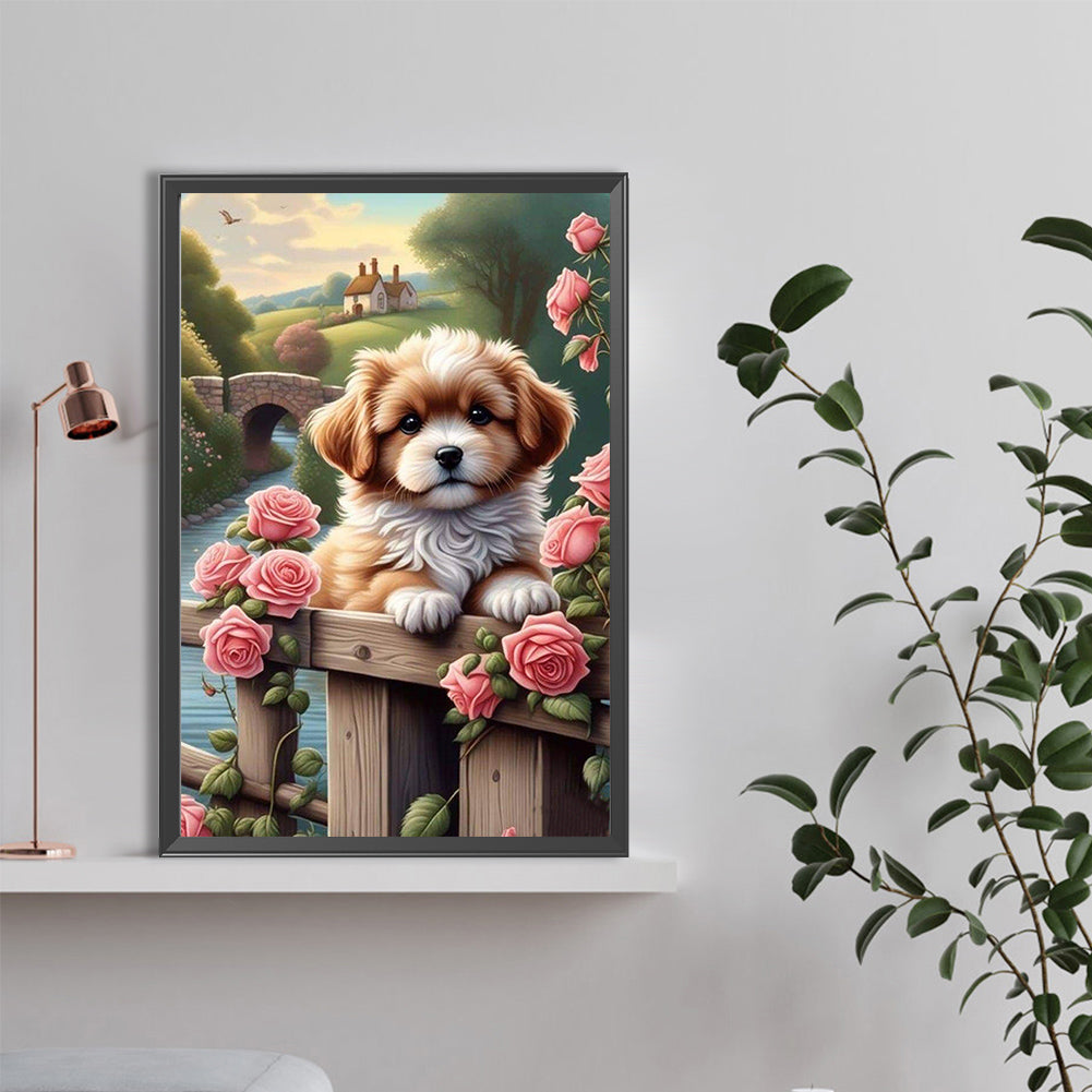 Puppy - Full Round Drill Diamond Painting 40*60CM
