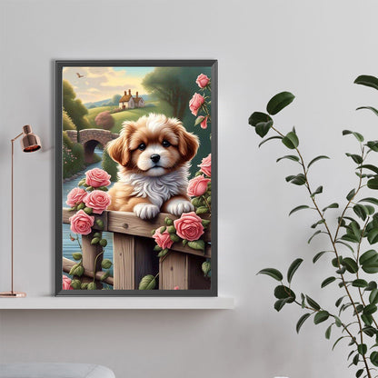Puppy - Full Round Drill Diamond Painting 40*60CM