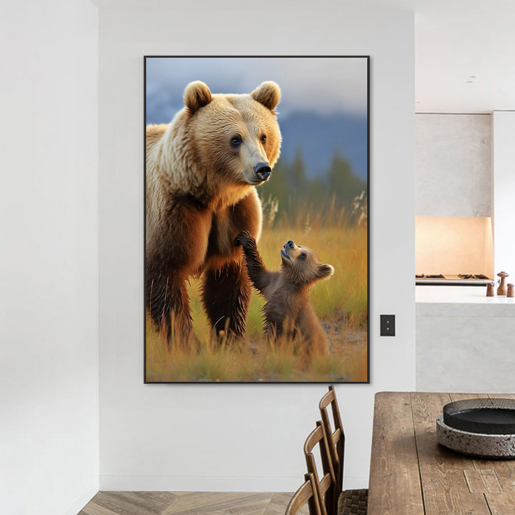 Mother Bear And Baby Bear - Full Round Drill Diamond Painting 50*70CM