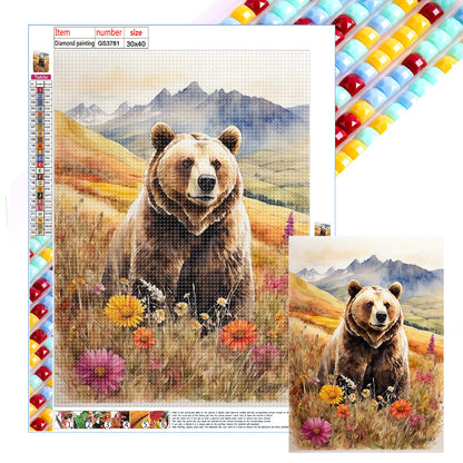 Brown Bear In The Woods - Full Square Drill Diamond Painting 30*40CM