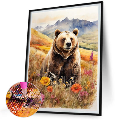 Brown Bear In The Woods - Full Square Drill Diamond Painting 30*40CM