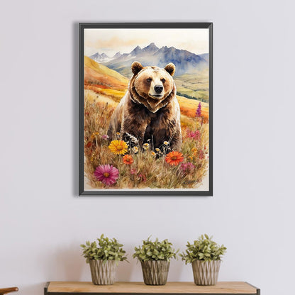 Brown Bear In The Woods - Full Square Drill Diamond Painting 30*40CM