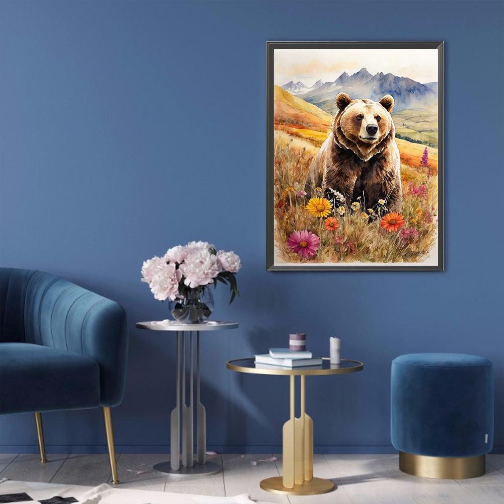 Brown Bear In The Woods - Full Square Drill Diamond Painting 30*40CM