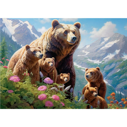 Alpine Brown Bear - Full Square Drill Diamond Painting 40*30CM