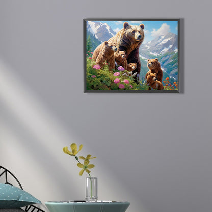 Alpine Brown Bear - Full Square Drill Diamond Painting 40*30CM