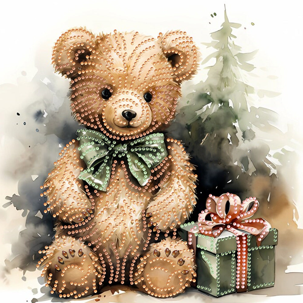 Gift Bear - Special Shaped Drill Diamond Painting 30*30CM