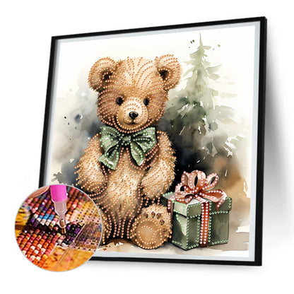 Gift Bear - Special Shaped Drill Diamond Painting 30*30CM