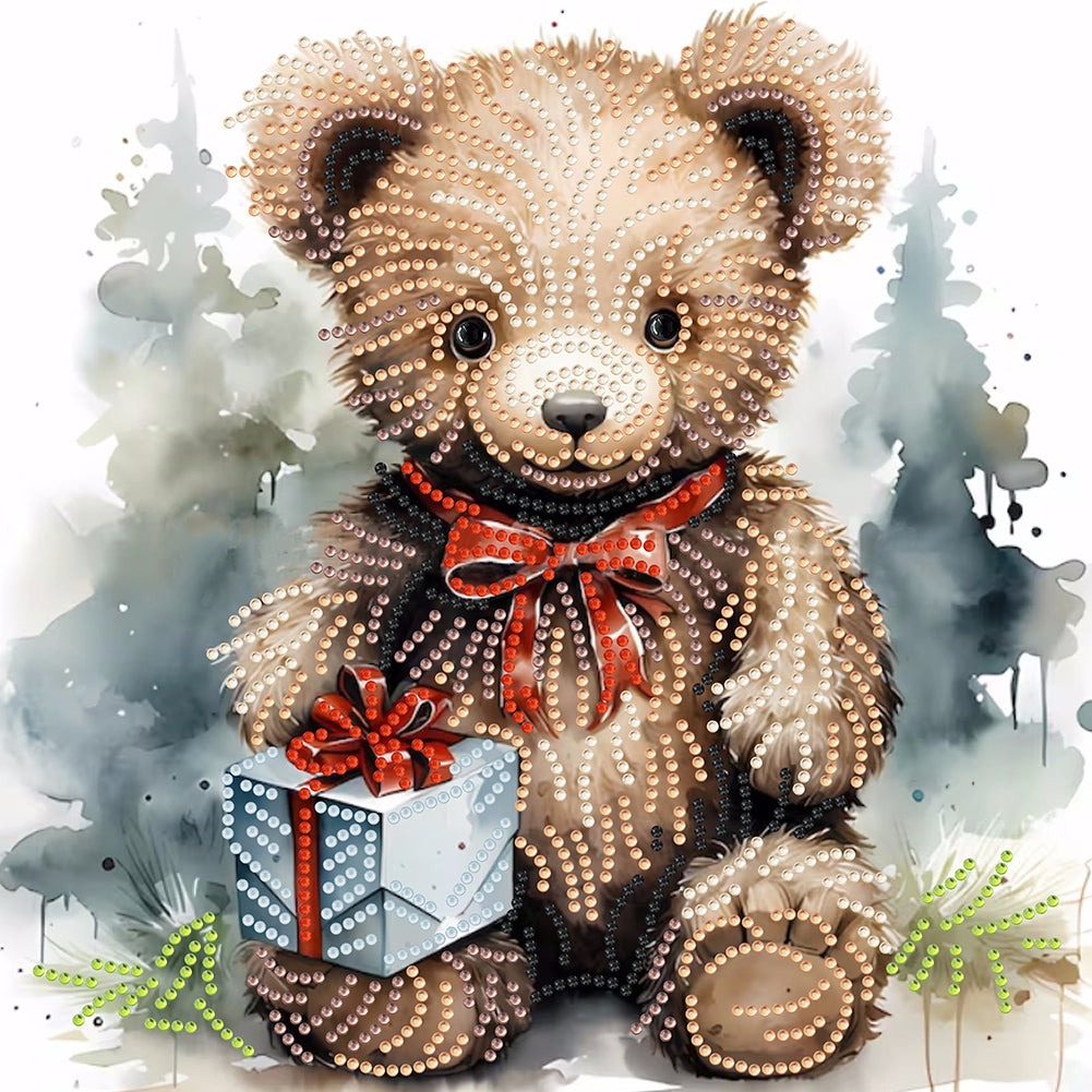 Gift Bear - Special Shaped Drill Diamond Painting 30*30CM